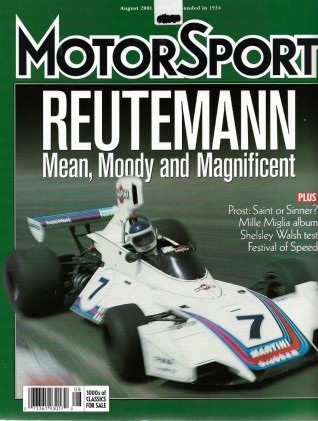 MOTOR SPORT 2001 AUG - PROST, ROEBUCK, '40 MILLE MIGLIA, PEUGEOT 205 T16